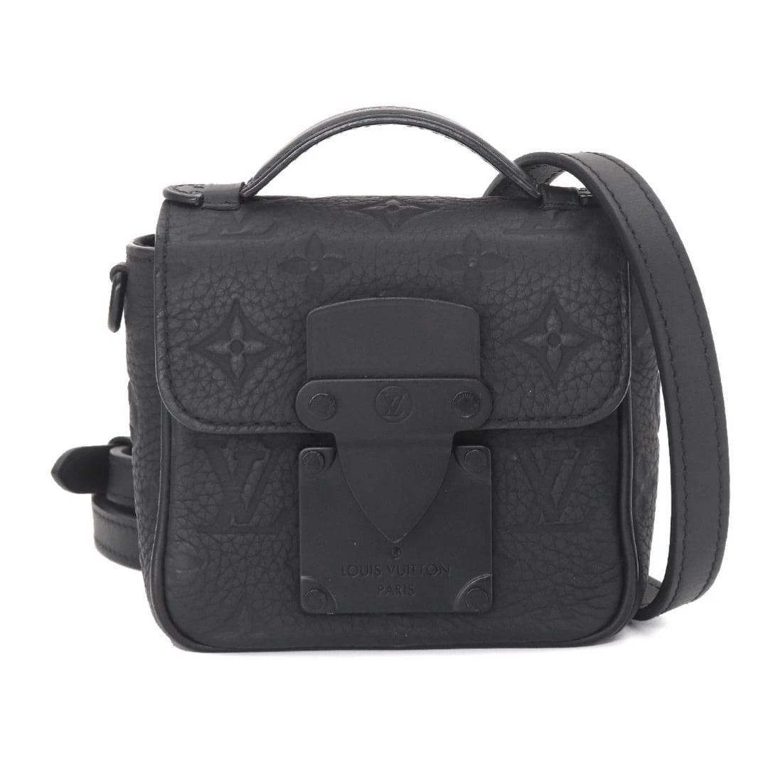 LOUIS VUITTON PICO S-LOCK MONOGRAM TAURILLON LEATHER BLACK CROSSBODY: Louis Vuitton Pico S-Lock Monogram Taurillon Leather Black Crossbody Brand: Louis Vuitton Type/Style: Shoulder Bag Material: Monogram Taurillon Leather Color: Black Size: W12.5 x H11.5 x D5cm Acce