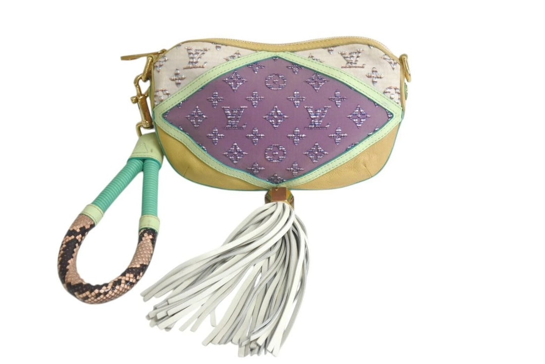 LOUIS VUITTON NIGHTBIRD POCHETTE MONOGRAM CANVAS VIOLET LEATHER BAG (1 of 4)