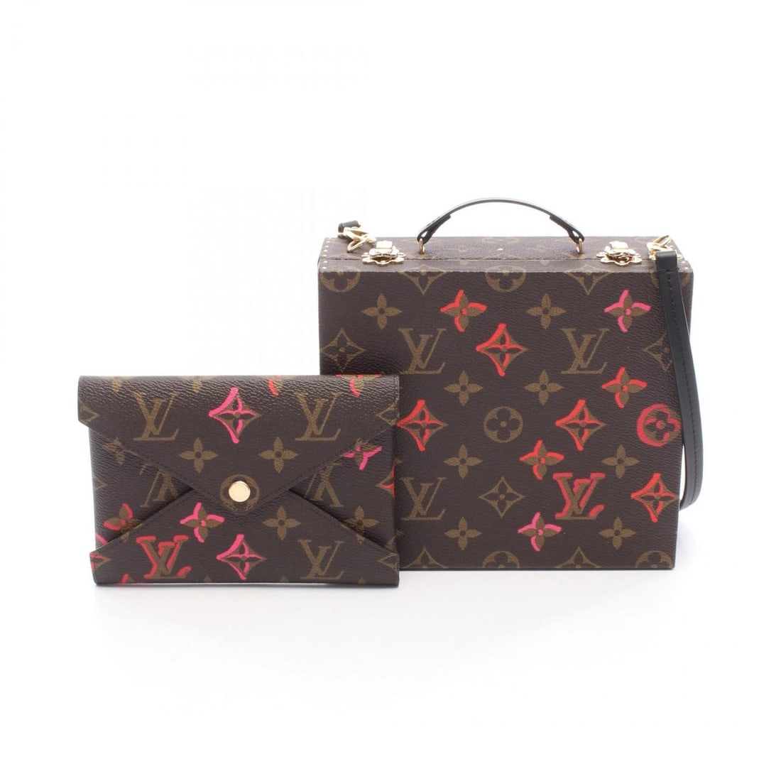 LOUIS VUITTON COATED CANVAS CROSSBODY BAG: Louis Vuitton Coated Canvas Crossbody Bag Brand: Louis Vuitton Type/Style: Satchel/Top Handle Bag Material: PVC Coated Canvas, Leather Color: Brown / Multicolor Size: Approximately W 7.3inch x H 6.3in