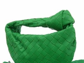 BOTTEGA VENETA HANDBAG MINI JODIE INTRECCIATO LEATHER GREEN ACCESSORY POUCH (1 of 4)