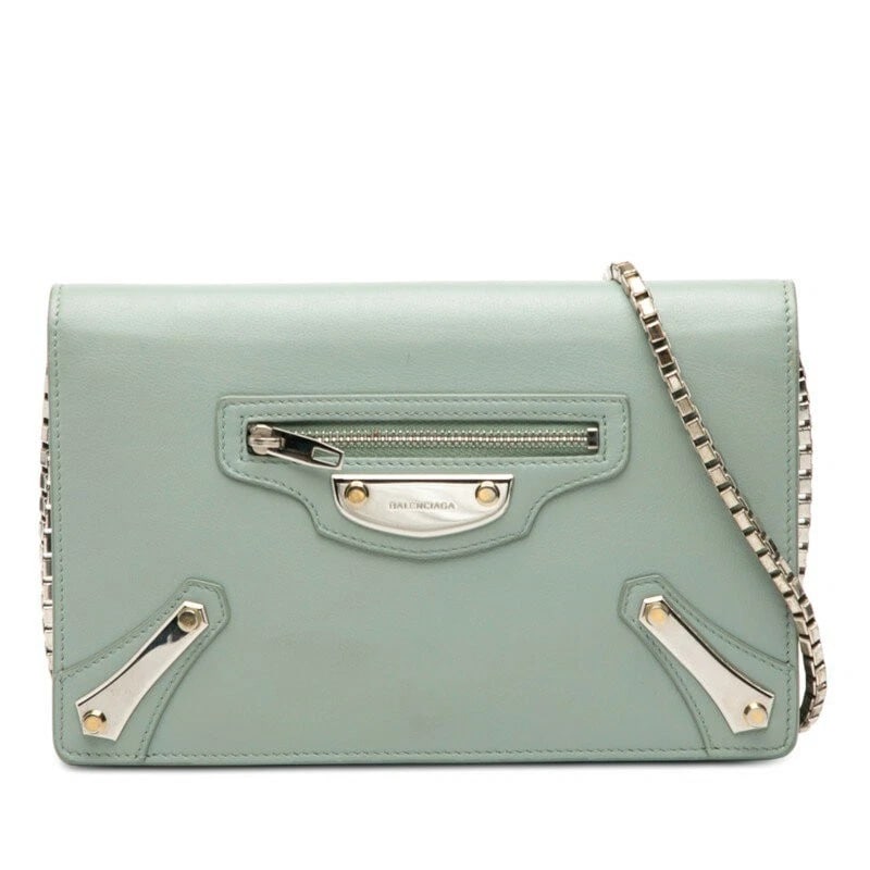 BALENCIAGA LEATHER CHAIN WALLET SHOULDER BAG BLUE CROSSBODY PURSE: Balenciaga Leather Chain Wallet Shoulder Bag Blue Crossbody Purse Brand: Balenciaga Type/Style: Shoulder Bag Material: Leather Color: Blue Size: Width: approx. 8.3 inches (21 cm) Height: approx. 5.3 i