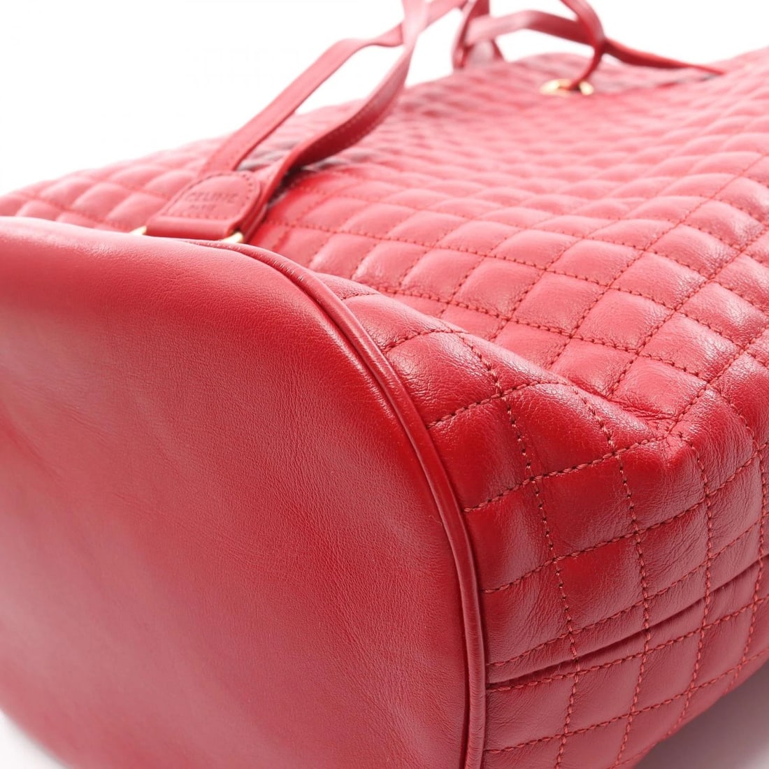 CELINE C CHARM RED LEATHER BACKPACK - 3