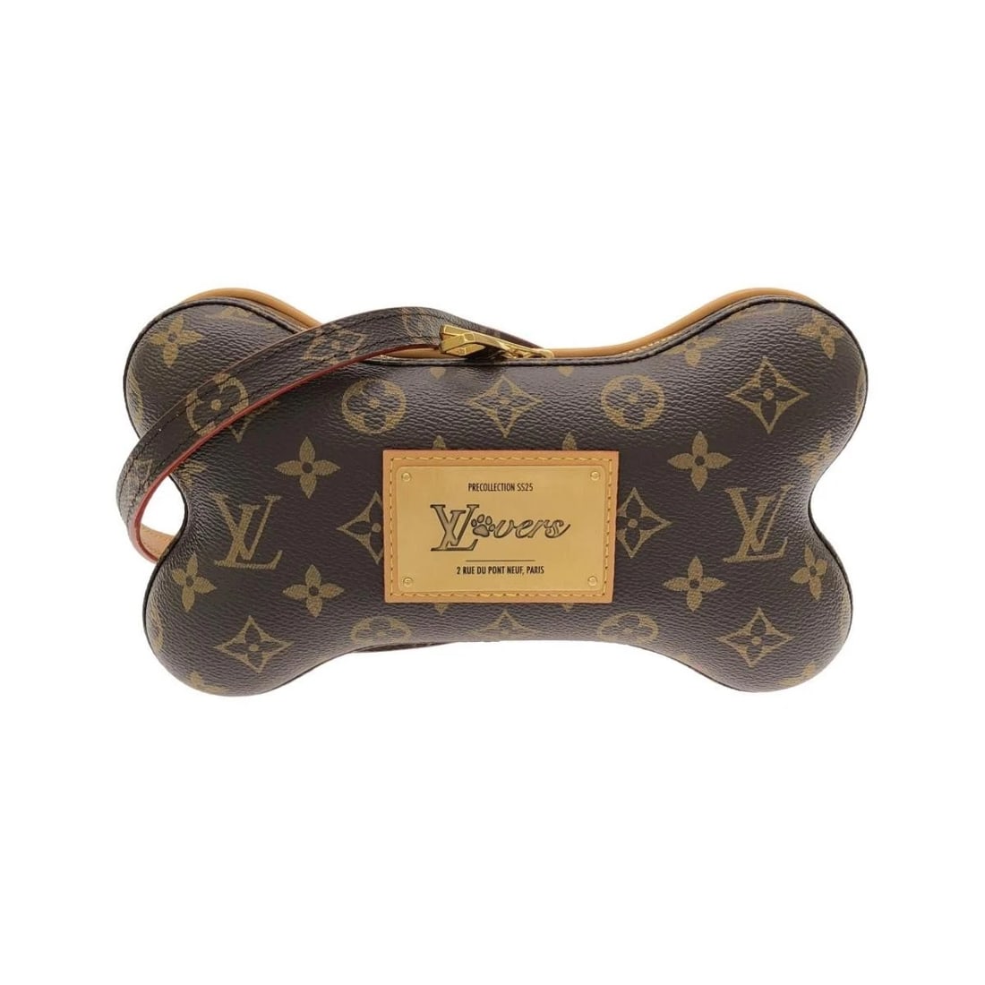 LOUIS VUITTON BONE WEARABLE WALLET CROSSBODY SHOULDER BAG: Louis Vuitton Bone Wearable Wallet Crossbody Shoulder Bag Brand: Louis Vuitton Type/Style: Shoulder Bag Material: Coated Canvas / Calf Leather Color: MARRON (Brown) / GOLD hardware Size: Approximately