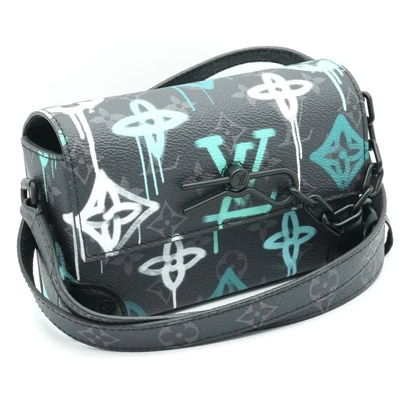 LOUIS VUITTON STEAMER WEARABLE WALLET MONOGRAM ECLIPSE GRAFFITI: Louis Vuitton Steamer Wearable Wallet Monogram Eclipse Graffiti Brand: Louis Vuitton Type/Style: Shoulder Bag Material: Monogram Eclipse Canvas Color: Monogram Eclipse Size: Approximately 20 cm (Width