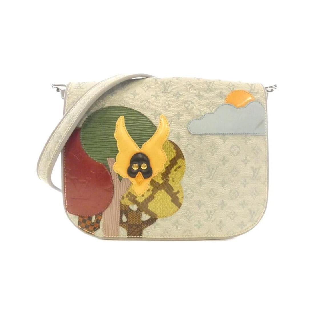 LOUIS VUITTON MONOGRAM CONTE DE FEES MUSETTE PATCHWORK SHOULDER BAG: Louis Vuitton Monogram Conte De Fees Musette Patchwork Shoulder Bag Brand: Louis Vuitton Type/Style: Shoulder Bag Material: Canvas Color: KHAKI / GOLD Hardware Size: Width: 24cm, Height: 19cm, Depth: 