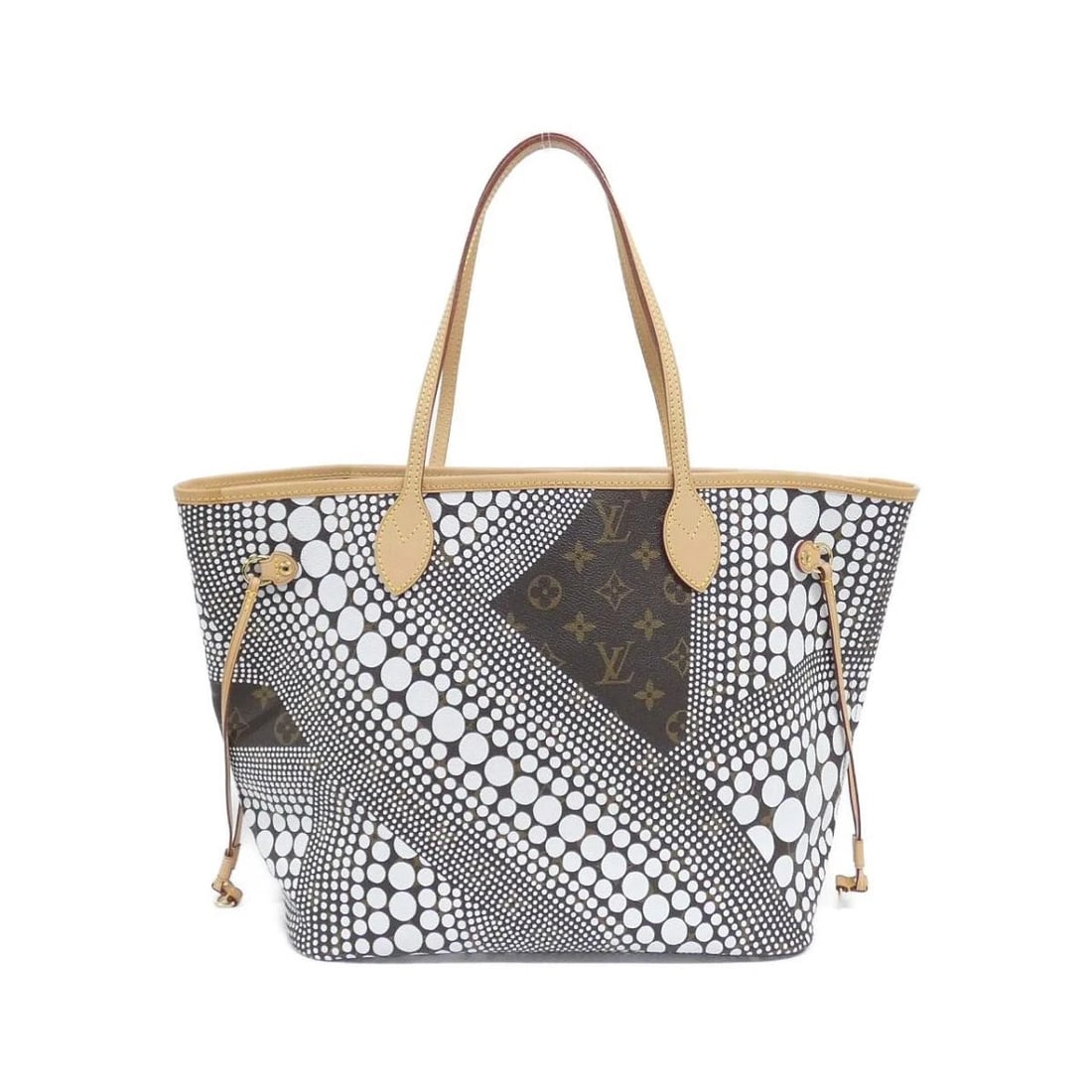 LOUIS VUITTON MONOGRAM WAVE NEVERFULL MM TOTE: Louis Vuitton Monogram Wave Neverfull MM Tote Brand: Louis Vuitton Type/Style: Tote Material: Coated Canvas Color: Marron + Blanc / Gold Hardware Size: Width x Height x Depth: 12.6inch?18.1inch x 11.0