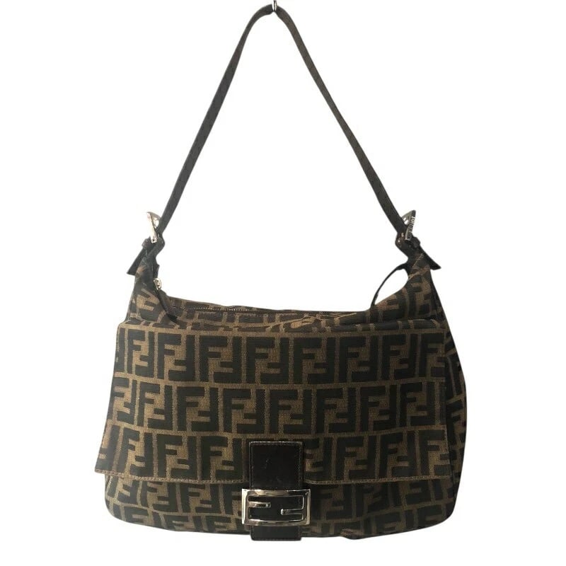 FENDI ONE SHOULDER BAG ZUCCA MAMMA NYLON JACQUARD: FENDI One Shoulder Bag Zucca Mamma Nylon Jacquard Brand: Fendi Type/Style: Shoulder Bag Material: Nylon Jacquard Color: Brown Size: Width: approx. 11.0 inches (28 cm) Height: approx. 4.9 inches (12.5 