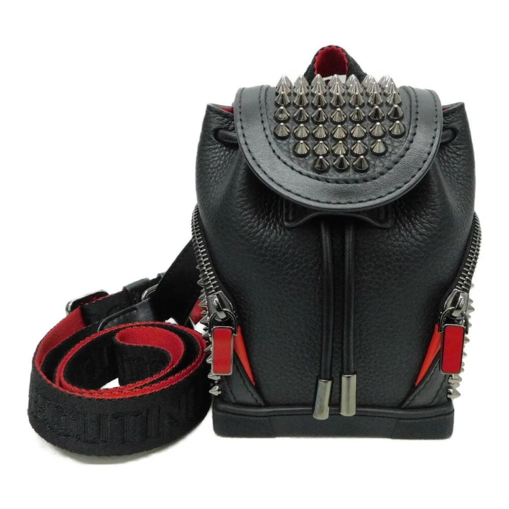 CHRISTIAN LOUBOUTIN BACKPACK EXPLORER FUNK KEYRING BAG: Christian Louboutin Backpack Explorer Funk Keyring Bag Brand: Christian Louboutin Type/Style: Backpack Material: None Color: Black / Red Size: (approx.): Height: 14cm (? 5.51 inches) Width: 10cm (?