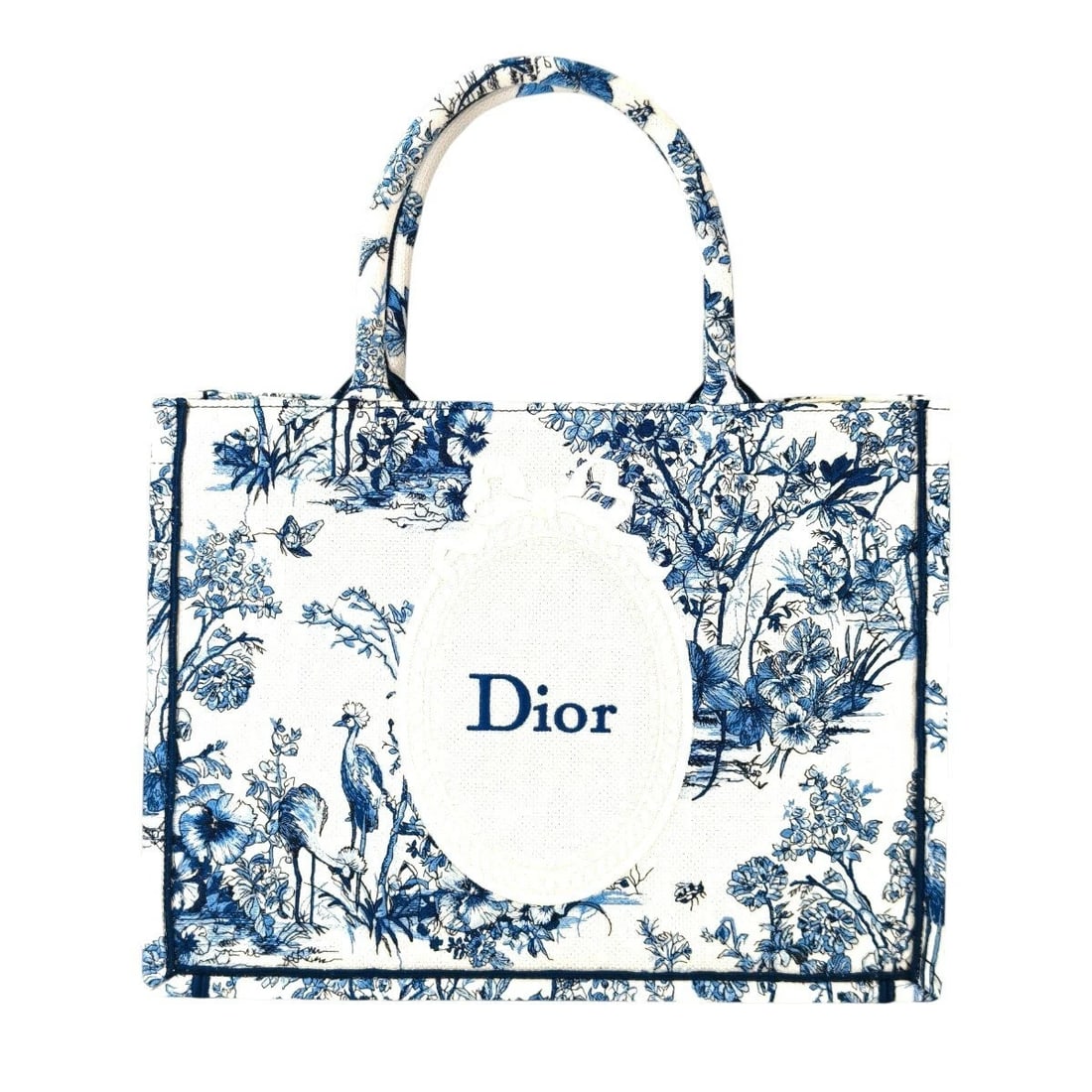 DIOR MEDIUM BOOK TOTE: Dior Medium Book Tote Brand: Dior Type/Style: Tote Material: Canvas Color: Blue Size: W37cm x H27cm x D16cm Accessories: None Accessories Notice: When purchasing pre-owned goods, please refer to the