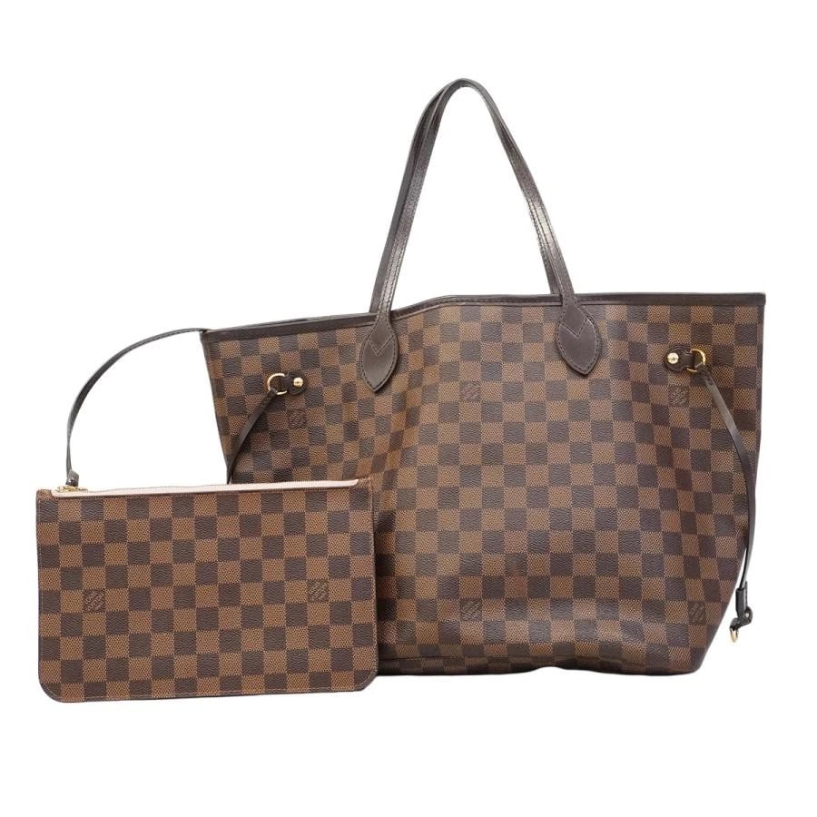 LOUIS VUITTON BAG: NEVERFULL ROSE BALLERINE/EBENE W/POUCH: LOUIS VUITTON Bag: Neverfull Rose Ballerine/Ebene w/pouch Brand: LOUIS VUITTON Type/Style: Tote Material: Exterior Material Canvas Color: Exterior Color Brown Size: (approx. W12.6 ? H11.4 ? D6.3