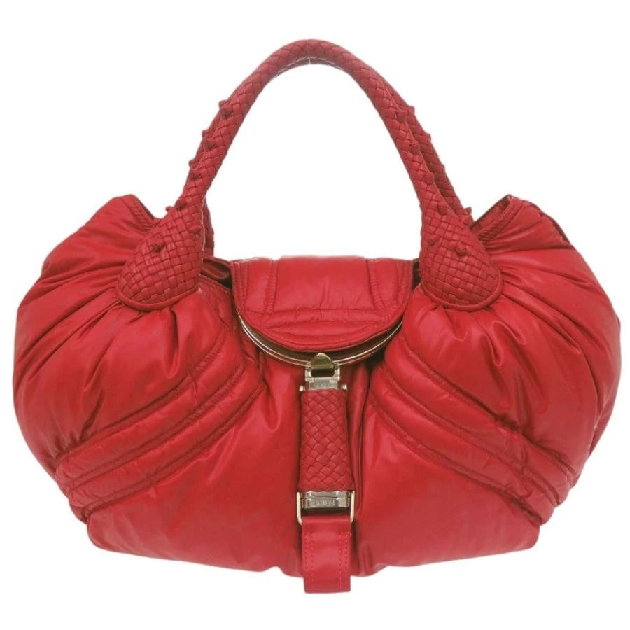FENDI SPY BAG RED: FENDI Spy Bag Red Brand: FENDI Type/Style: Shoulder Bag Material: Exterior Material Nylon / Leather Color: Exterior Color Red Size: (approx. W17.7 ? H10.2 ? D7.9 inch) Accessories: None Accessories