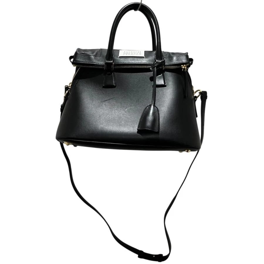MAISON MARGIELA BAG: 5AC MEDIUM BLACK: MAISON MARGIELA Bag: 5AC Medium Black Brand: MAISON MARGIELA Type/Style: Shoulder Bag Material: Exterior Material Leather Color: Exterior Color Black Size: (approx. W14.2 ? H13.8 ? D6.7 inch)