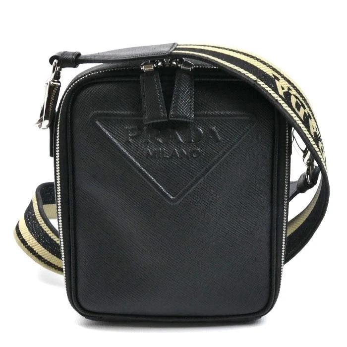 PRADA BAG: BLACK: PRADA Bag: Black Brand: PRADA Type/Style: Shoulder Bag Material: Exterior Material Leather Color: Exterior Color Black Size: (approx. W7.1 ? H7.9 ? D2.2 inch) Accessories: None Accessories