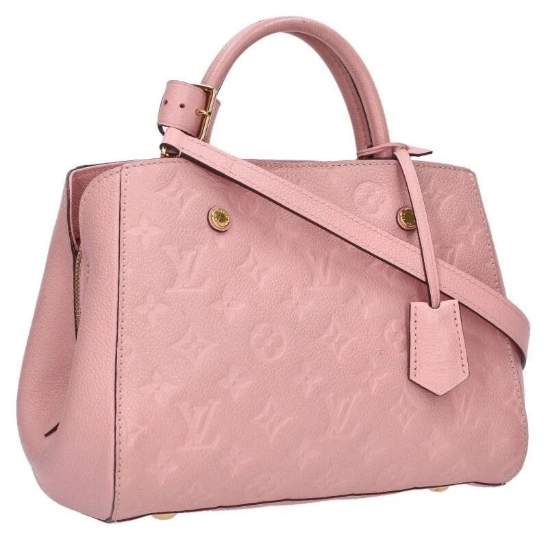 LOUIS VUITTON BAG: MONTAIGNE BB PINK: LOUIS VUITTON Bag: Montaigne BB Pink Brand: LOUIS VUITTON Type/Style: Satchel/Top Handle Bag Material: Exterior Material Leather Color: Exterior Color Pink Size: (approx. W10.6 ? H7.5 ? D4.5 inch)