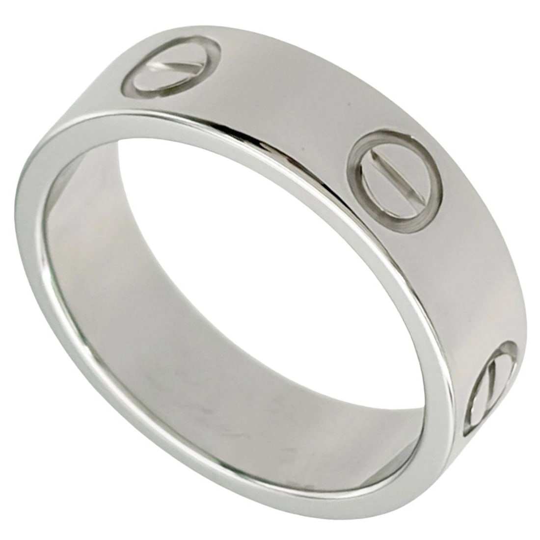 CARTIER LOVE RING CLASSIC RING: Cartier Love Ring Classic Ring Brand: Cartier Type/Style: Band ring Material: White gold (18K), Color: White gold Size: US 6.5 Accessories: None Accessories Notice: When purchasing pre-owned goods,