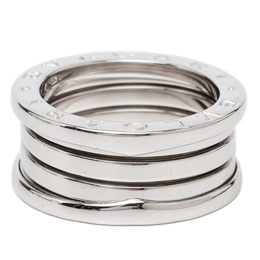 BVLGARI B-ZERO1 3-BAND RING: Bvlgari B-zero1 3-band ring Brand: Bvlgari Type/Style: Band ring Material: White gold (18K), Color: White gold Size: US 7 Accessories: None Accessories Notice: When purchasing pre-owned goods, please
