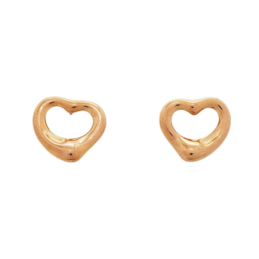 TIFFANY & CO. HEART EARRINGS: Tiffany & Co. Heart Earrings Brand: Tiffany Type/Style: Stud earrings Material: Pink gold (18K), Color: Pink gold Size: Earrings: 9.70mm x 10.70mm / 0.38'' x 0.42'' Accessories: None Accessories