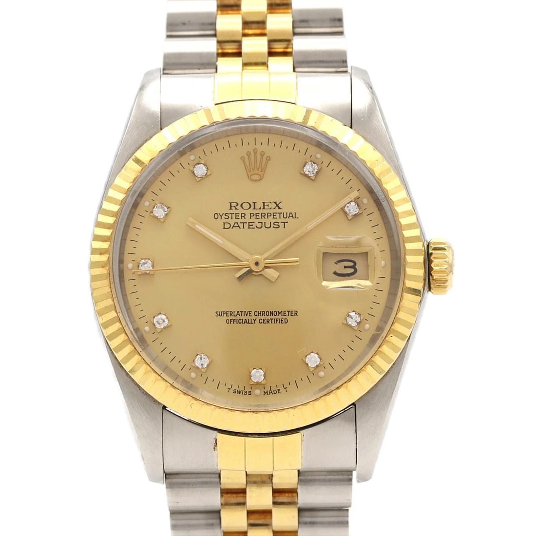 ROLEX DATEJUST SSXYG MECHANICAL WATCH: Rolex Datejust SSxYG Mechanical Watch Brand: ROLEx Type/Style: Wrist watch Material: Case: Stainless steel x yellow gold Bracelet: Stainless steel x yellow gold Color: Dial color: Gold/Diamond Size: