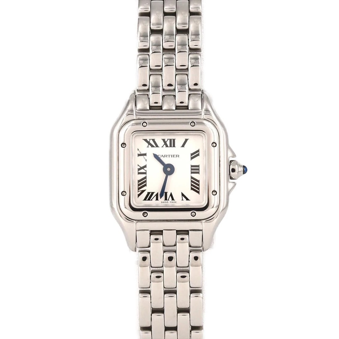 CARTIER MINI PANTHERE DE CARTIER STAINLESS STEEL QUARTZ WATCH: Cartier Mini Panthere de Cartier Stainless Steel Quartz Watch Brand: CARTIER Type/Style: Wrist watch Material: Case: Stainless Steel Breath: Stainless Steel Color: Dial color: Silver/Roman Size: Case 