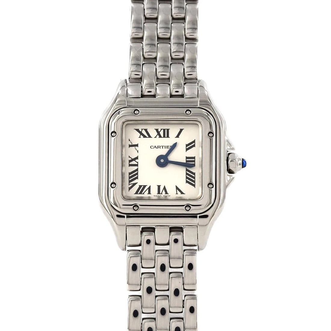 CARTIER MINI PANTHERE DE CARTIER STAINLESS STEEL QUARTZ WATCH: Cartier Mini Panthere de Cartier Stainless Steel Quartz Watch Brand: CARTIER Type/Style: Wrist watch Material: Case: Stainless Steel Breath: Stainless Steel Color: Dial color: Silver/Roman Size: Case 