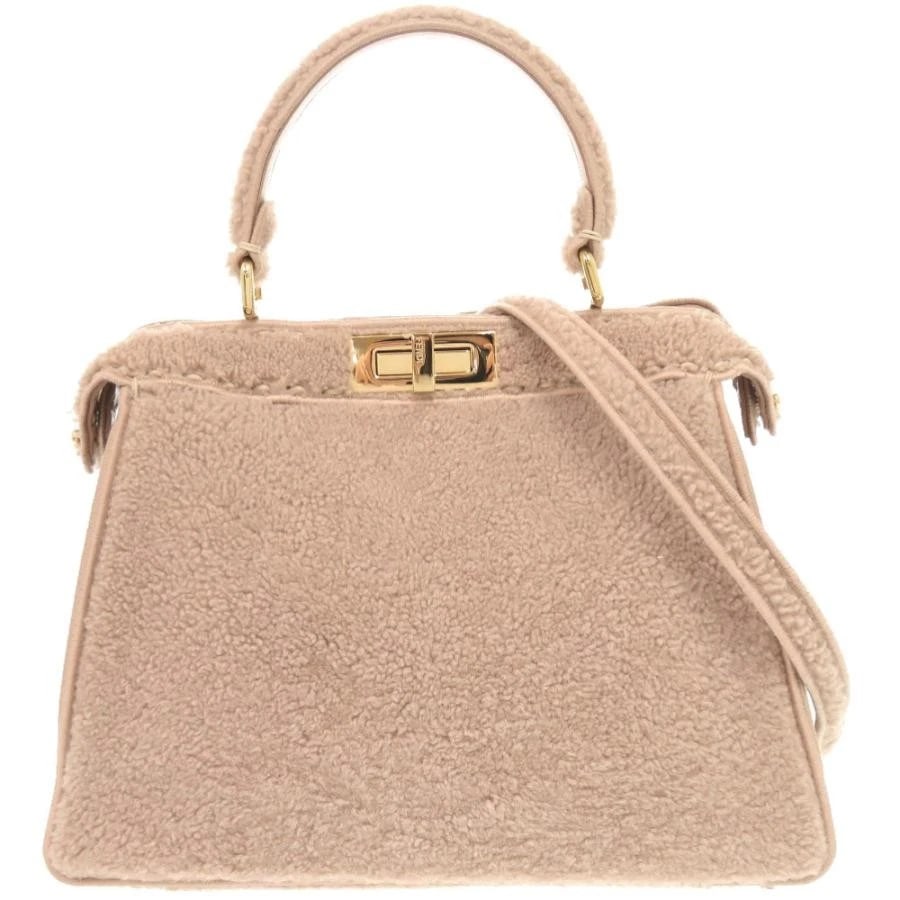 FENDI BAG: PEEKABOO ISEEU MEDIUM PINK: FENDI Bag: Peekaboo ISeeU Medium Pink Brand: FENDI Type/Style: Satchel/Top Handle Bag Material: Exterior Material Shearling Color: Exterior Color Pink Size: (approx. W13.2 ? H10.0 ? D4.7 inch)