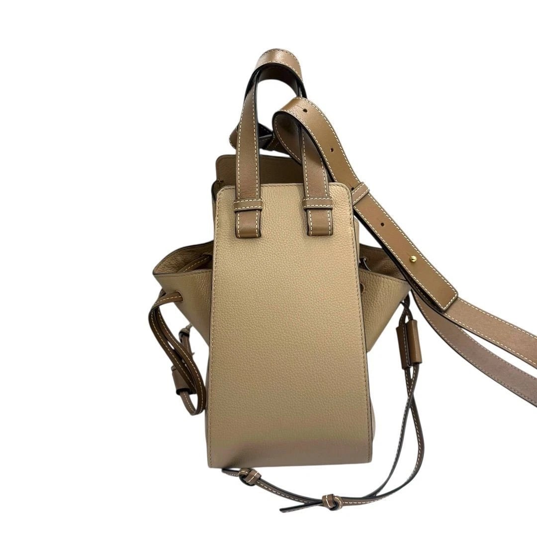 LOEWE BAG: HAMMOCK DRAWSTRING SMALL BROWN BEIGE - 2