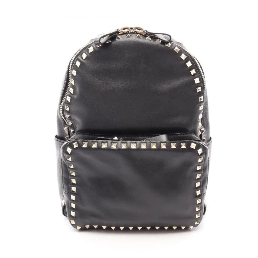 VALENTINO GARAVANI BAG: ROCKSTUD BACKPACK BLACK: VALENTINO GARAVANI Bag: Rockstud Backpack Black Brand: Valentino Garavani Type/Style: Backpack Material: Exterior Material Leather Color: Exterior Color Black Size: (approx. W9.8 ? H12.6 ? D3.5 inch)