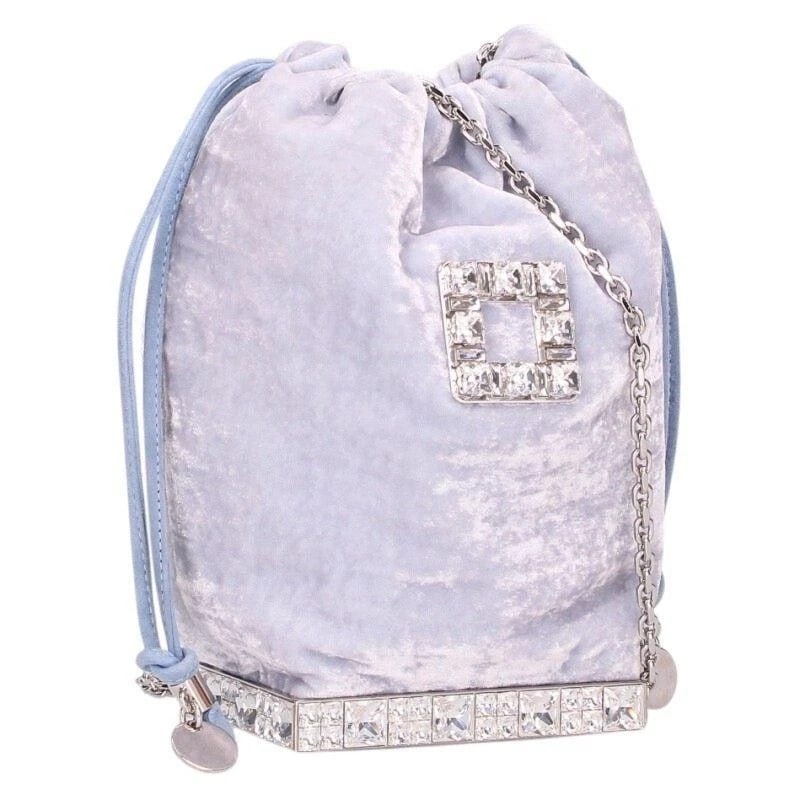 ROGER VIVIER BAG: BIJOU DRAWSTRING LIGHT BLUE: ROGER VIVIER Bag: Bijou Drawstring Light Blue Brand: Roger Vivier Type/Style: Shoulder Bag Material: Exterior Material Leather Color: Exterior Color Light Blue Size: (approx. W6.9 ? H6.7 ? D2.6 inch) 