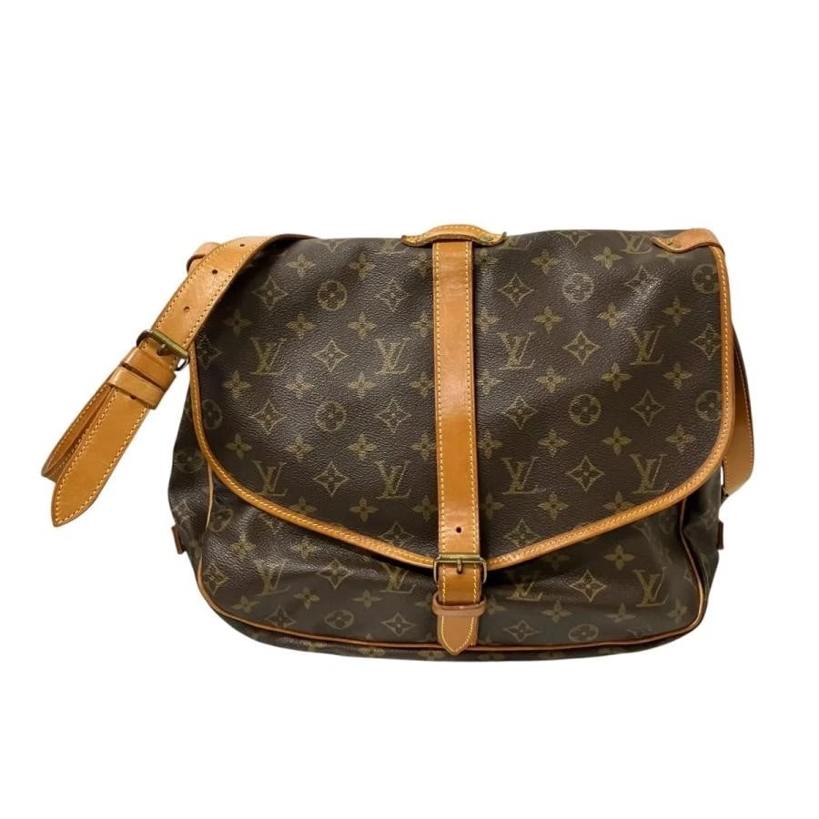 LOUIS VUITTON BAG: SAUMUR 35 BROWN: LOUIS VUITTON Bag: Saumur 35 Brown Brand: LOUIS VUITTON Type/Style: Shoulder Bag Material: Exterior Material Canvas Color: Exterior Color Brown Size: (approx. W12.6 ? H9.4 ? D4.3 inch) Accessories: