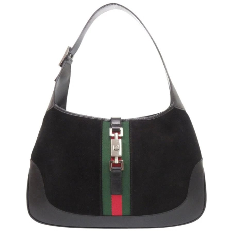 GUCCI BAG: JACKIE BLACK: GUCCI Bag: Jackie Black Brand: GUCCI Type/Style: Shoulder Bag Material: Exterior Material Suede / Leather Color: Exterior Color Black Size: (approx. W13.0 ? H8.3 ? D1.4 inch) Accessories: None