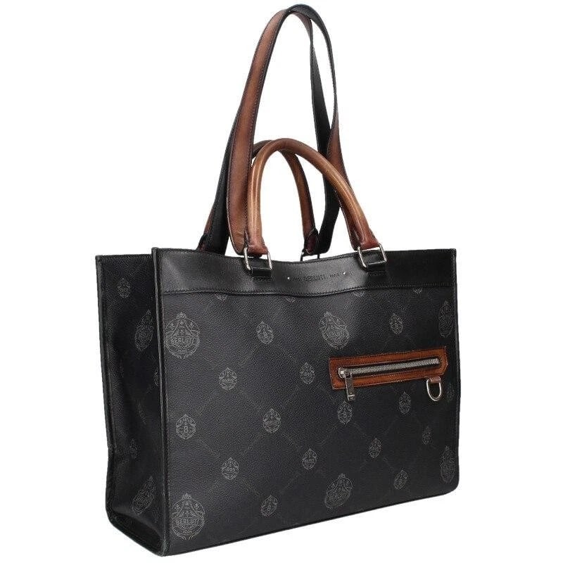BERLUTI BAG: ULIS SMALL LEATHER PVC TOTE BLACK: BERLUTI Bag: Ulis Small Leather PVC Tote Black Brand: Berluti Type/Style: Tote Material: Exterior Material Leather Color: Exterior Color Black Size: (approx. W15.2 ? H11.2 ? D4.9 inch) Accessories