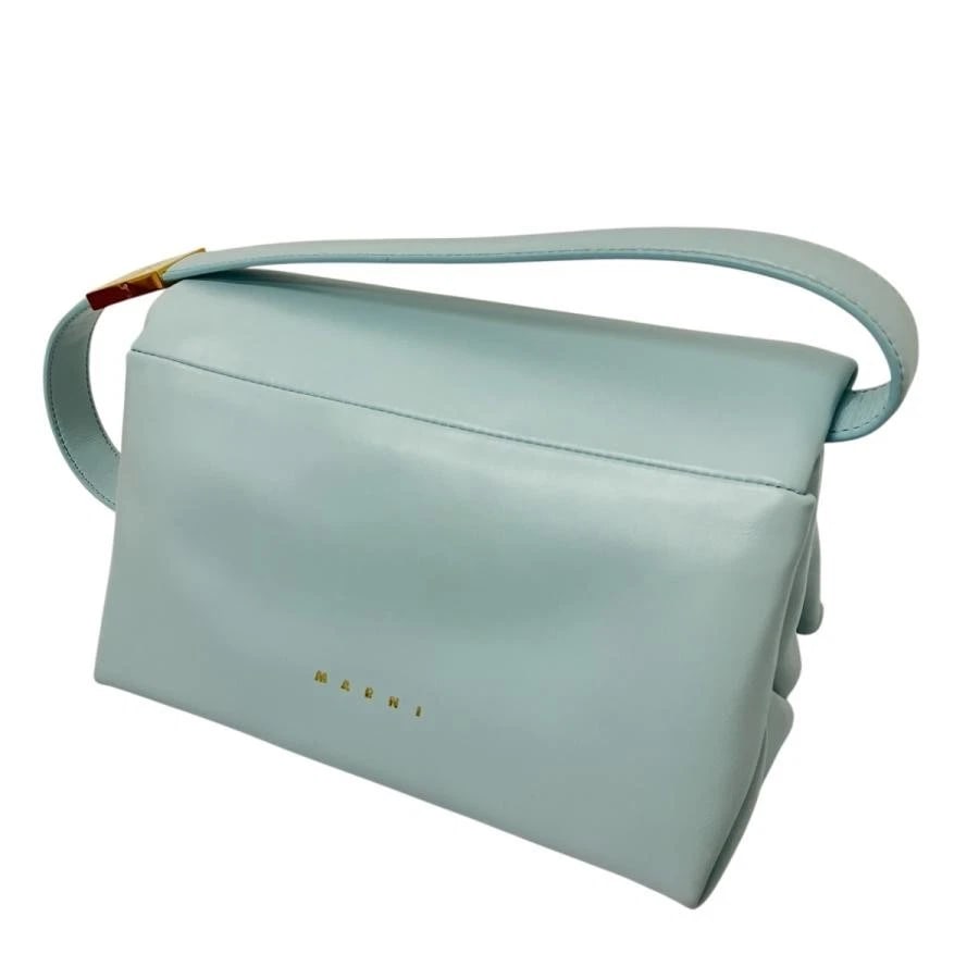 MARNI BAG: LEATHER SHOULDER LIGHT BLUE: MARNI Bag: Leather Shoulder Light Blue Brand: MARNI Type/Style: Shoulder Bag Material: Exterior Material Leather Color: Exterior Color Light Blue Size: (approx. W7.9 ? H4.7 ? D3.9 inch) Accessories: