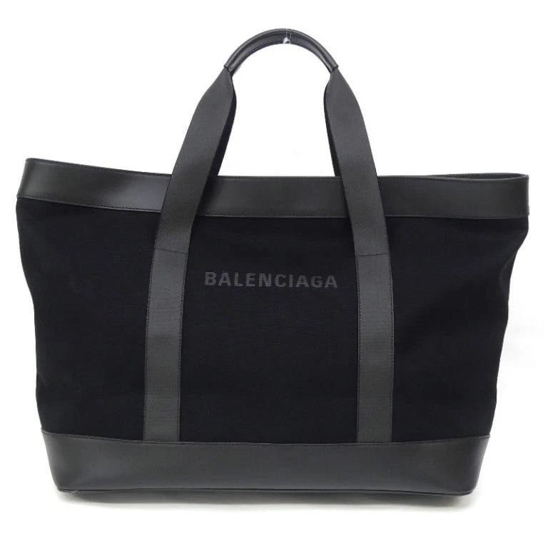 BALENCIAGA BAG: TOTE BLACK: BALENCIAGA Bag: Tote Black Brand: BALENCIAGA Type/Style: Tote Material: Exterior Material Canvas / Leather Color: Exterior Color Black Size: (approx. W17.7 ? H14.0 ? D6.3 inch) Accessories: None