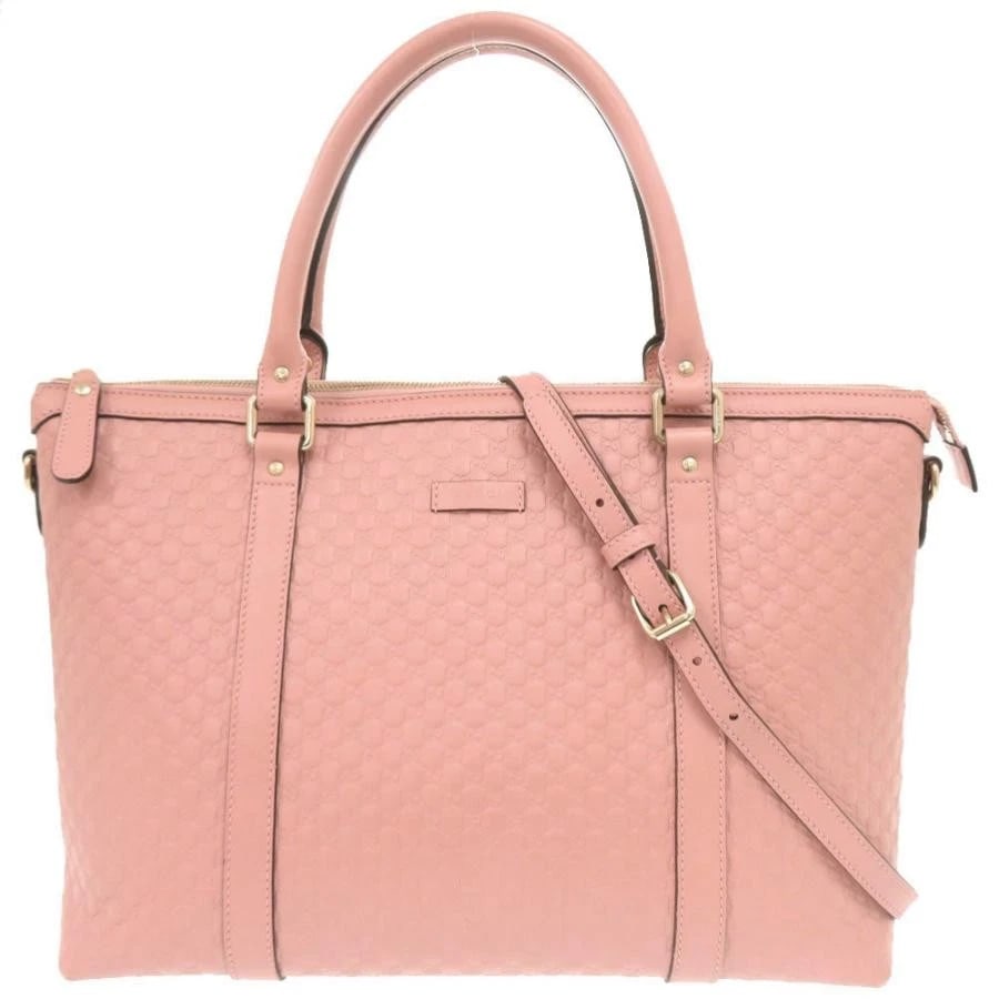 GUCCI BAG: MICROGUCCISSIMA PINK: GUCCI Bag: Microguccissima Pink Brand: GUCCI Type/Style: Shoulder Bag Material: Exterior Material Leather Color: Exterior Color Pink Size: (approx. W13.4?15.7 ? H9.8 ? D5.5 inch) Accessories: None