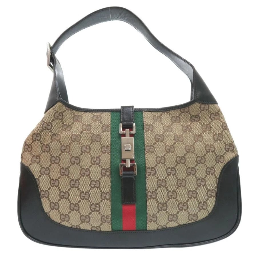 GUCCI BAG: JACKIE LINE BEIGE: GUCCI Bag: Jackie Line Beige Brand: GUCCI Type/Style: Shoulder Bag Material: Exterior Material Canvas, Leather Color: Exterior Color Beige Size: (approx. W13.0 ? H8.3 ? D1.2 inch) Accessories: Non