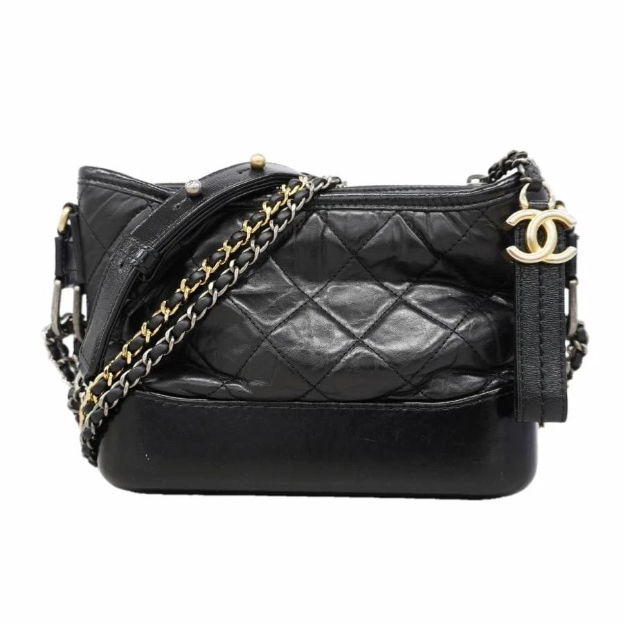 CHANEL BAG: GABRIELLE DE CHANEL SHOULDER BAG: CHANEL Bag: Gabrielle de Chanel Shoulder Bag Brand: CHANEL Type/Style: Shoulder Bag Material: Exterior Material Leather Color: Exterior Color Black Size: (approx. W8.3 ? H5.9 ? D3.1 inch) Accessor