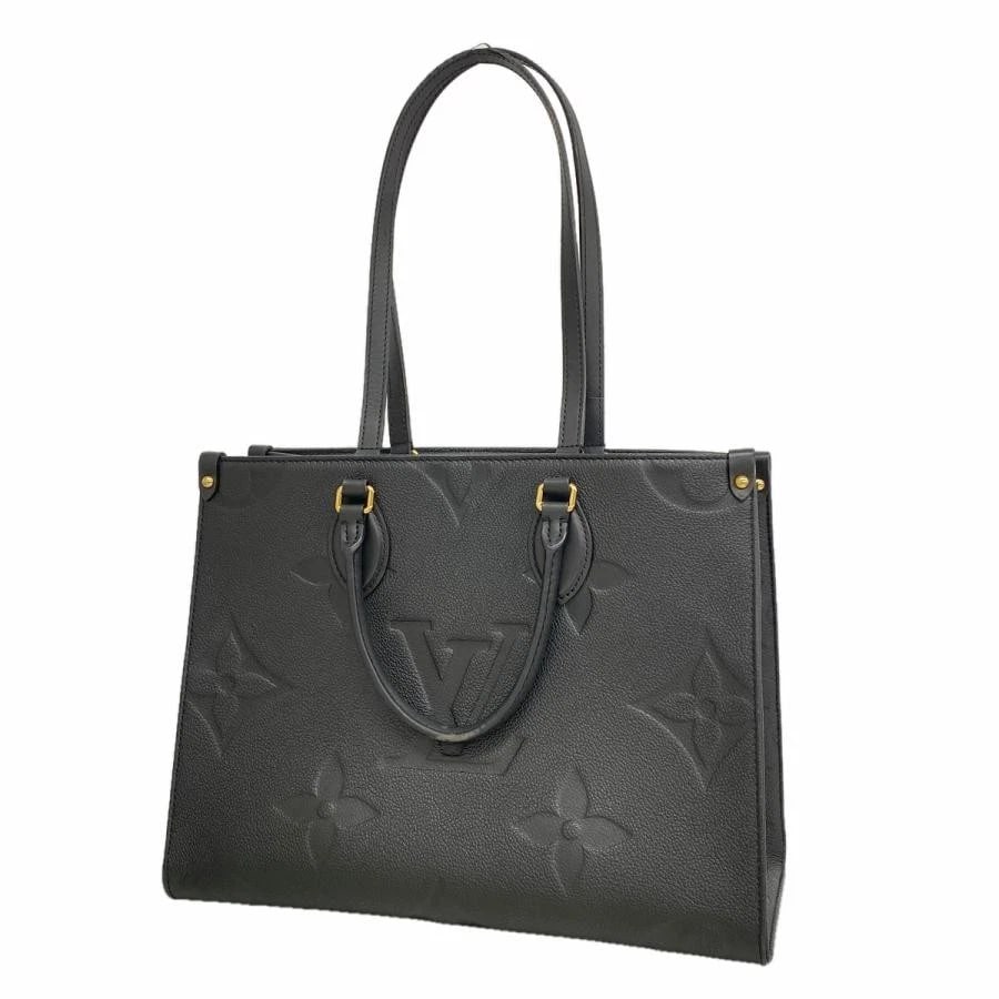 LOUIS VUITTON BAG: ONTHEGO MM NOIR: LOUIS VUITTON Bag: OnTheGo MM Noir Brand: LOUIS VUITTON Type/Style: Tote Material: Exterior Material Leather Color: Exterior Color Black Size: (approx. W13.6 ? H10.4 ? D5.5 inch) Accessories: None