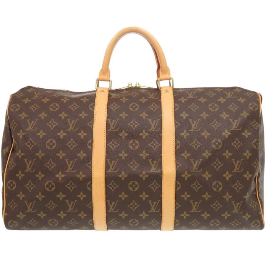 LOUIS VUITTON BAG: KEEPALL 50 BROWN: LOUIS VUITTON Bag: Keepall 50 Brown Brand: LOUIS VUITTON Type/Style: Duffle Material: Exterior Material Canvas Color: Exterior Color Brown Size: (approx. W19.7 ? H10.6 ? D8.7 inch) Accessories: No