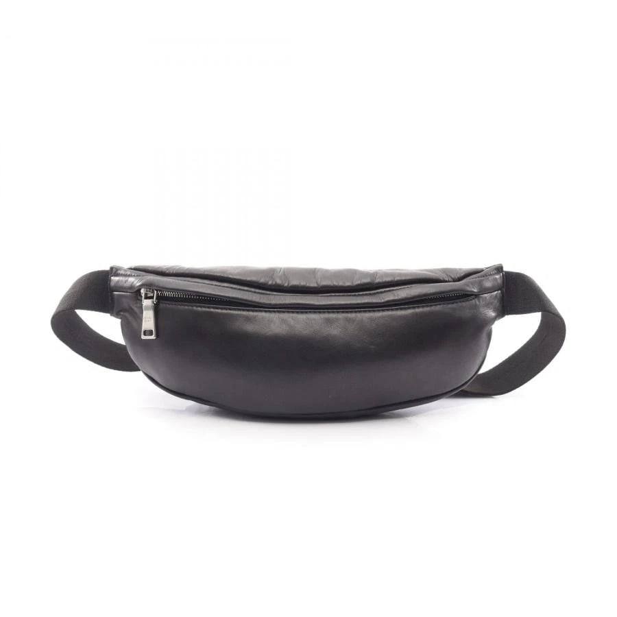 PRADA BAG: TRIANGLE PLATE WAIST BAG BLACK: PRADA Bag: Triangle Plate Waist Bag Black Brand: PRADA Type/Style: Belt Bag & Fanny Pack Material: Exterior Material Leather Color: Exterior Color Black Size: (approx. W13.8 ? H5.1 ? D2.0 inch) Ac