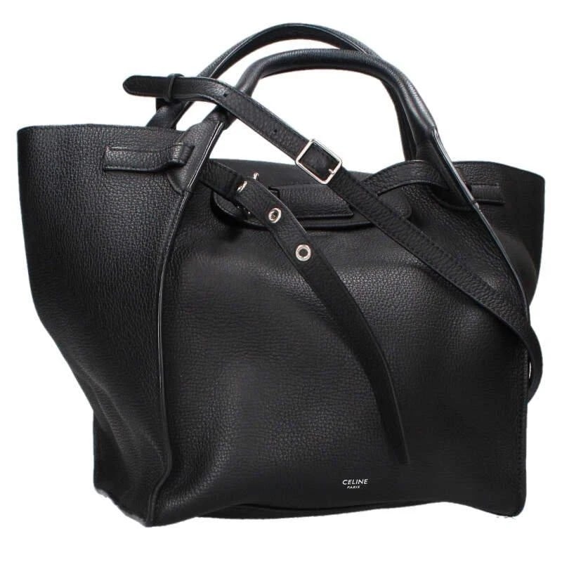 CELINE BAG: BIG BAG SMALL BLACK: CELINE Bag: Big Bag Small Black Brand: CELINE Type/Style: Satchel/Top Handle Bag Material: Exterior Material Leather Color: Exterior Color Black Size: (approx. W9.3 ? H9.8 ? D7.5 inch) Accessories