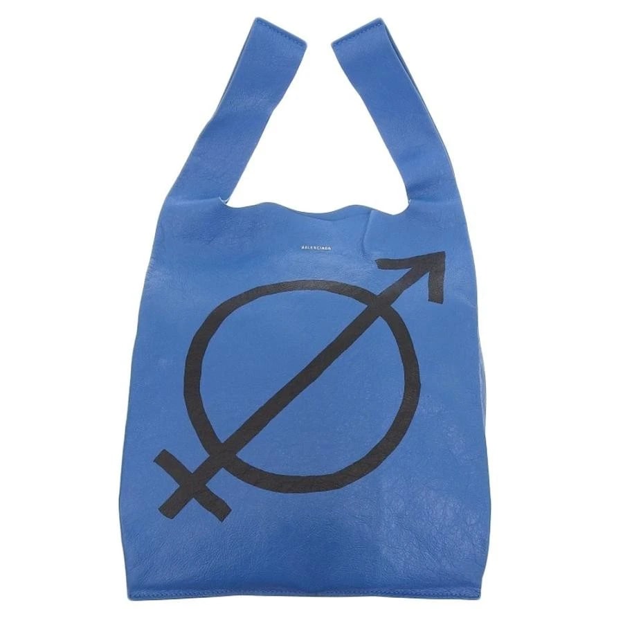 BALENCIAGA BAG: SUPERMARKET SHOPPER M: BALENCIAGA Bag: Supermarket Shopper M Brand: BALENCIAGA Type/Style: Tote Material: Exterior Material Leather Color: Exterior Color Blue Size: (approx. W13.0 ? H16.3 ? D7.3 inch) Accessories: None
