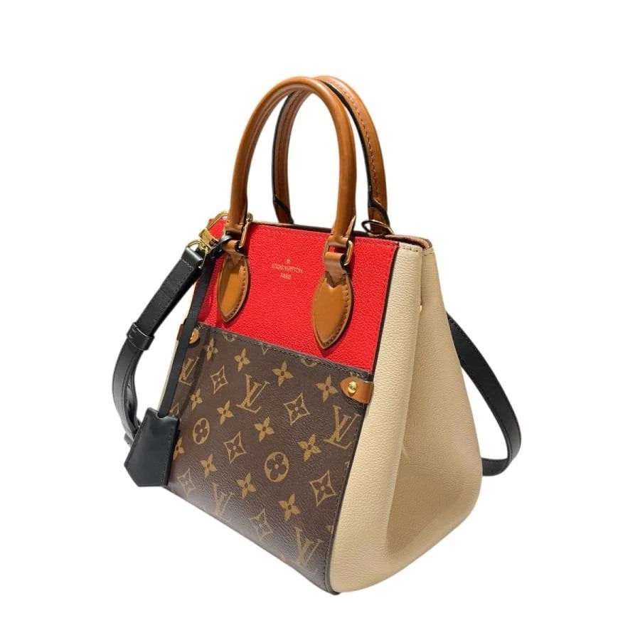 LOUIS VUITTON BAG: FOLD TOTE PM BROWN/RED/IVORY: LOUIS VUITTON Bag: Fold Tote PM Brown/Red/Ivory Brand: LOUIS VUITTON Type/Style: Tote Material: Exterior Material Canvas Color: Exterior Color Brown Size: (approx. W8.7 ? H8.7 ? D7.1 inch)
