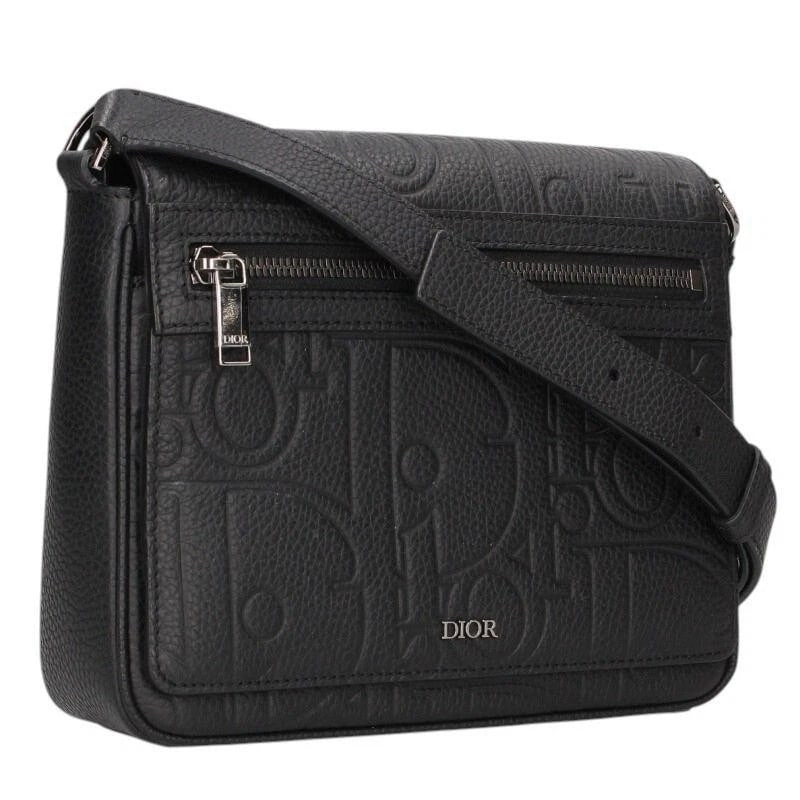 DIOR BAG: OBLIQUE GRAVITY LEATHER MESSENGER BLACK: DIOR Bag: Oblique Gravity Leather Messenger Black Brand: DIOR Type/Style: Crossbody Material: Exterior Material Leather Color: Exterior Color Black Size: (approx. W8.7 ? H7.1 ? D2.2 inch)