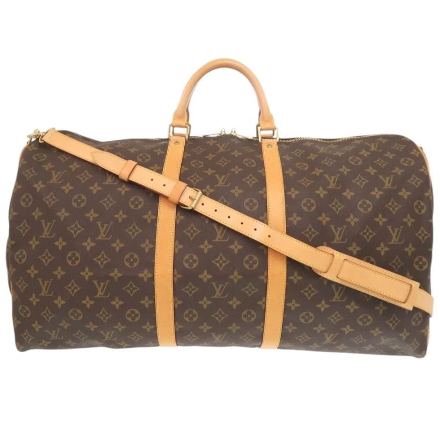 LOUIS VUITTON BAG: KEEPALL BANDOULIERE: LOUIS VUITTON Bag: Keepall Bandouliere Brand: LOUIS VUITTON Type/Style: Duffle Material: Exterior Material Canvas Color: Exterior Color Brown Size: (approx. W23.6 ? H12.6 ? D9.8 inch) Accessories: