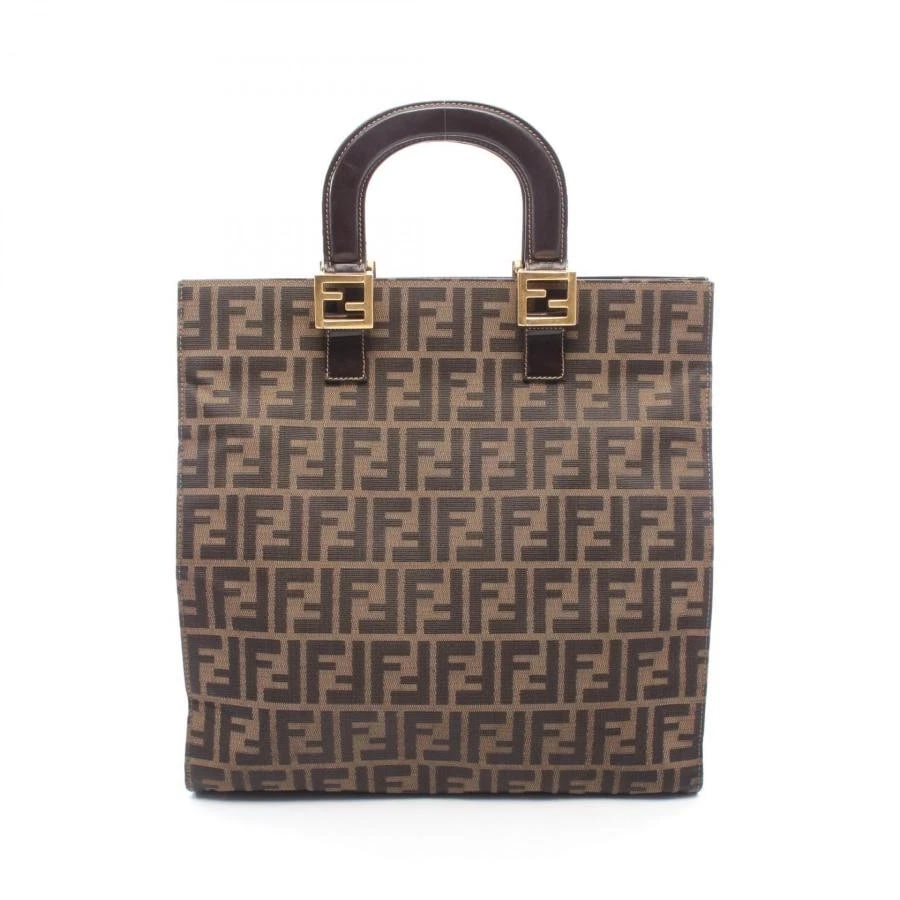 FENDI BAG: ZUCCA TOTE BROWN: FENDI Bag: Zucca Tote Brown Brand: FENDI Type/Style: Tote Material: Exterior Material Canvas / Leather Color: Exterior Color Brown Size: (approx. W13.4 ? H13.2 ? D4.5 inch) Accessories: None <