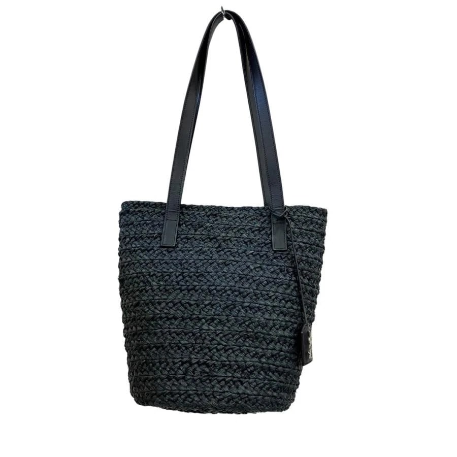 YVES SAINT LAURENT BAG: PANIER SMALL BLACK: YVES SAINT LAURENT Bag: Panier Small Black Brand: Yves Saint Laurent Type/Style: Tote Material: Exterior Material Raffia Color: Exterior Color Black Size: (approx. W8.3 ? H11.4 ? D7.5 inch), Acces
