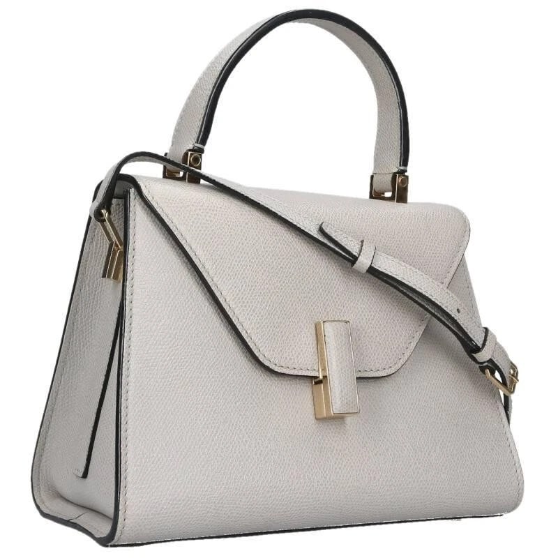 VALENTRA BAG: MINI ISIDE GRAY: VALENTRA Bag: Mini Iside Gray Brand: Valextra Type/Style: Satchel/Top Handle Bag Material: Exterior Material Leather Color: Exterior Color Gray Size: (approx. W8.3 ? H5.9 ? D3.9 inch) Accessories:
