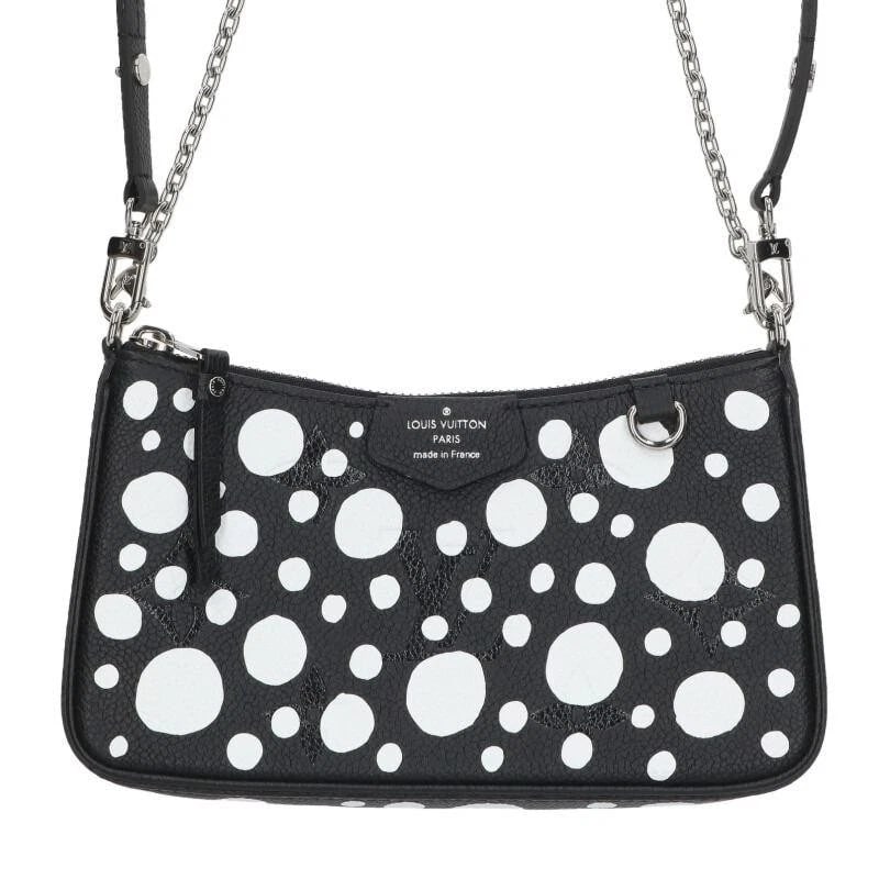 LOUIS VUITTON BAG: EASY POUCH ON STRAP BLACK WHITE: LOUIS VUITTON Bag: Easy Pouch On Strap Black White Brand: LOUIS VUITTON Type/Style: Shoulder Bag Material: Exterior Material Leather Color: Exterior Color Black / White Size: (approx. W7.9 ? H4.3 ?