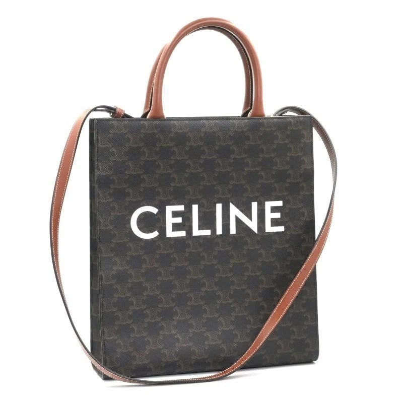 CELINE BAG: SMALL VERTICAL CABAS: CELINE Bag: Small Vertical Cabas Brand: CELINE Type/Style: Tote Material: Exterior Material Canvas / Leather Color: Exterior Color Tan Size: (approx. W11.0 ? H12.2 ? D3.1 inch) Accessories: None
