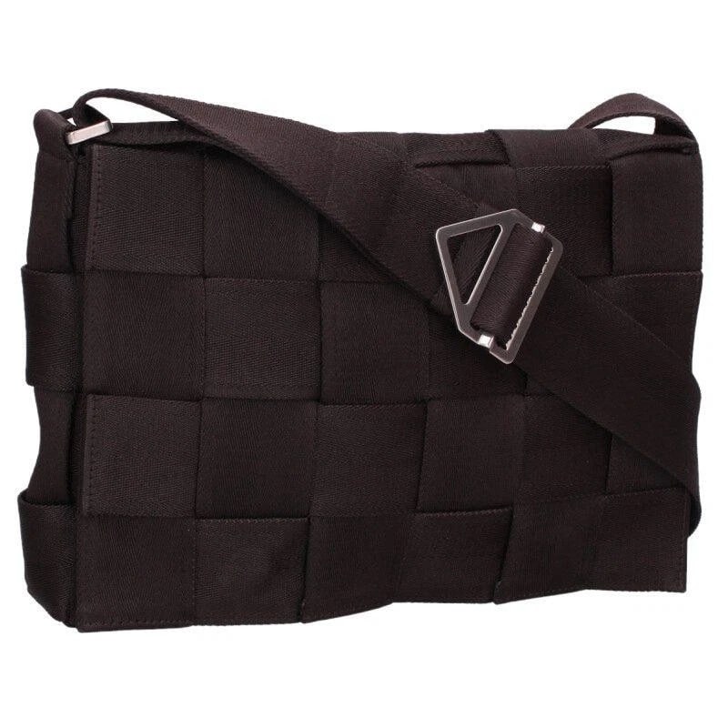 BOTTEGA VENETA BAG: INTRECCIATO CANVAS SHOULDER BROWN: BOTTEGA VENETA Bag: Intrecciato Canvas Shoulder Brown Brand: BOTTEGA VENETA Type/Style: Shoulder Bag Material: Exterior Material Canvas Color: Exterior Color Brown Size: (approx. W11.4 ? H8.3 ? D2.0 i